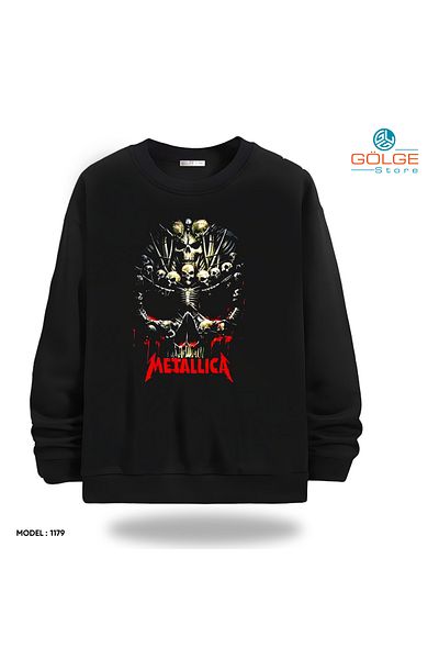 Gölge Store Infinite Rock Spirit: Metallica Image Sweatshirt Now in Stock |   Crew Neck Unisex Slimfit