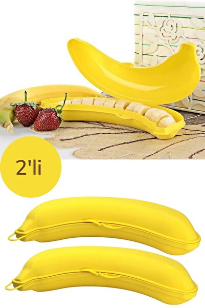 Titiz 2'li Muz Şeklinde Saklama Kabı, Çocuk Kahvaltı Beslenme Koyma Kutusu Öğrenci Okul Piknik Kamp Muzluk