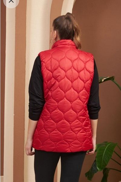 sinemisxxl Red Pocket Quilted Plus Size Vest