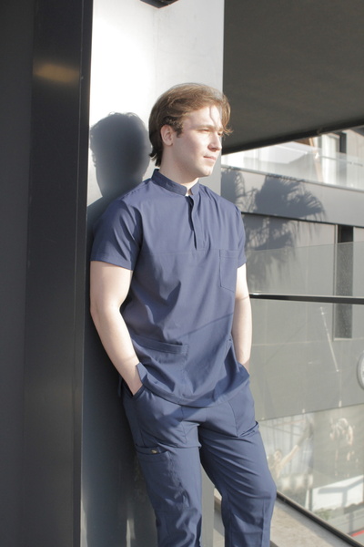 EGEUNIFORM NEW erkek premium lacivert hemşire forması scrubs doktor üniforma ...