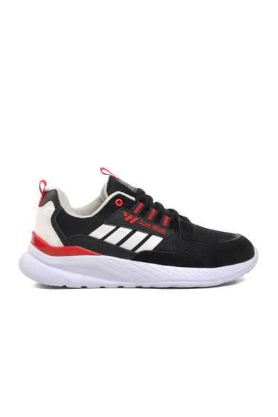 WALKWAY Black White Red Women's Sports Shoes