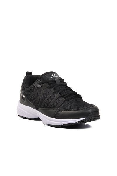 WALKWAY Textile Black-White Unisex Sports Shoes