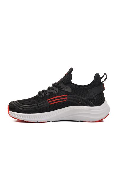 WALKWAY Black-White-Red Unisex Sports Shoes