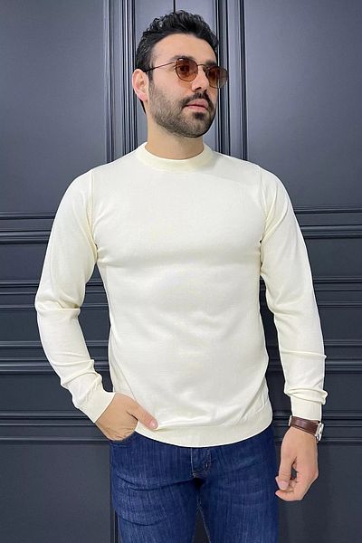 MİSHAR İTALİA Πλεκτό πουλόβερ Cream Crew Neck
