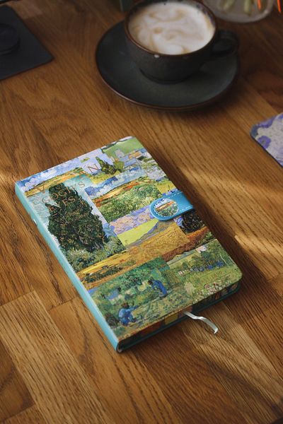 Nova Crafts مفكرة فنية لجميع الأعمال الفنية ذات الطابع الأخضر لفان جوخ - مفكرة غير مؤرخة غير مؤقتة | دفتر