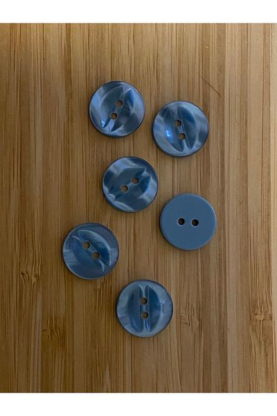 Öztürk Cardigan, Vest, Entari, Abaya and Pants Mother of Pearl Buttons. 18mm. 6 Pkt. Color: Petrol Blue Smoke Tone.