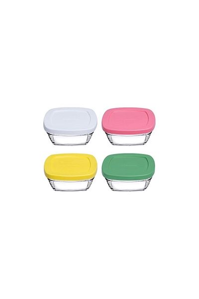 Paşabahçe 4-Piece Pudding Storage Set with Lid