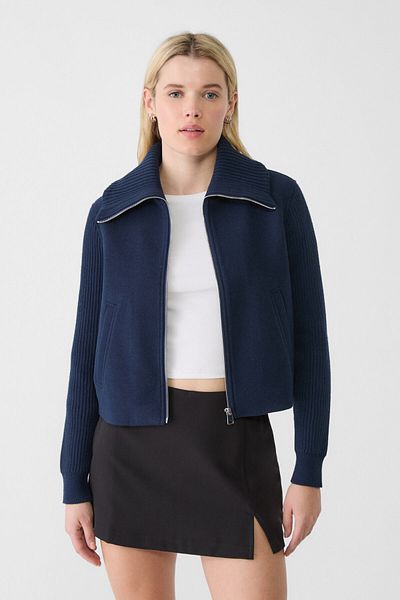 Stradivarius Jacket with Soft Texture and Zipper