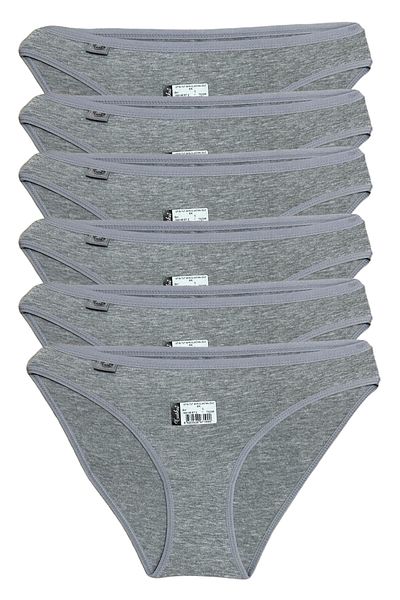Nana & Mayka Moda Tutku 6-Piece Women's Bikini Slip Panties - Elastane Cotton Combed Cotton, Solid Cut S-M-L, 715