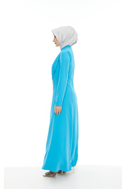 Setrms Mavi Pile Ve Taş Detaylı Abiye Elbise 2425000