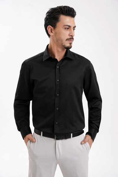 Yiğittekin Yi̇ği̇tteki̇n Men's Shirt with Satin Stitching Detail