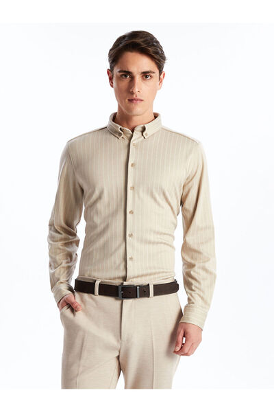 LC Waikiki Ανδρικό πουκάμισο με μακρυμάνικο ποπλίνα με κανονική εφαρμογή