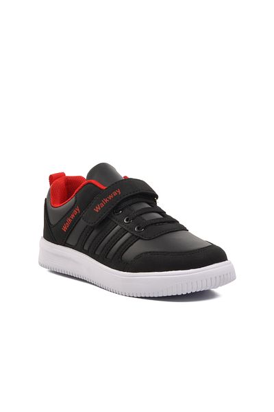 WALKWAY Black-white-red Kids Sneakers
