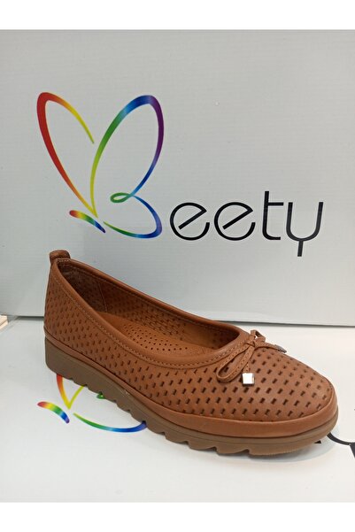 Beety 23by111.23709 taba rengi hakiki deri Ortapedik günlük babet