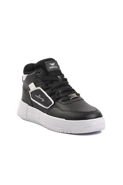 WALKWAY Black-White Unisex Sports Shoes