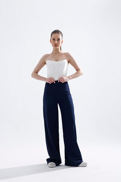 Trandiva Moda Side Zip Stretchy High Waist Wide Leg Pallazo Pants Sy401