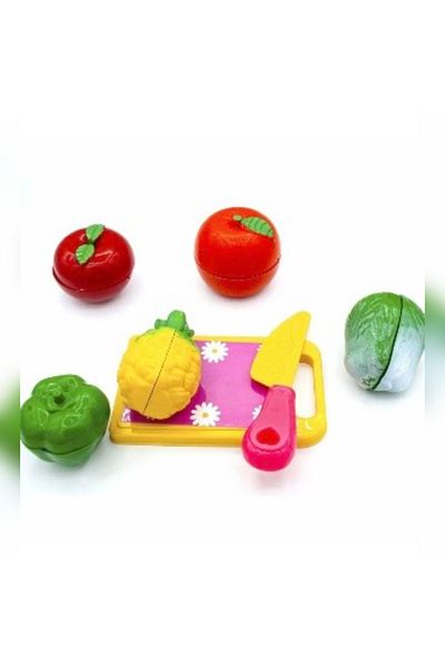 abnturk 12 Pieces Fruit Vegetable Cutting Game Set Toy Kitchen Tools