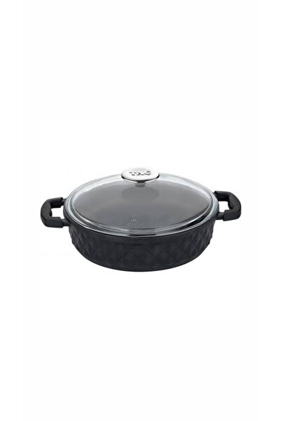abnturk Taç Bella Cam Kapak Döküm Basık Tencere 26cm