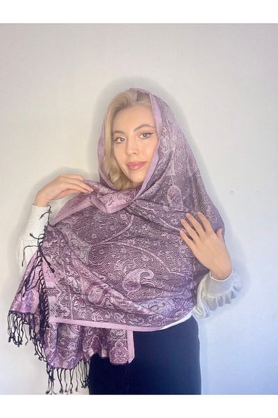 Çeşme Home Women's Cashmere and Silk Mixed Original Pashmina Shawl Scarf