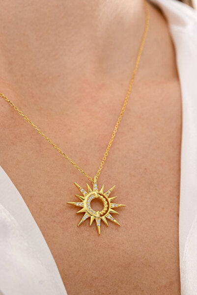Ricco Jewellery 14 K Gold Kaplama 925 Ayar Gümüş Sunshine Kolye