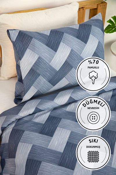 FAVORA Set cuvertură de pilota Capella Cotton Ranforce - Albastru