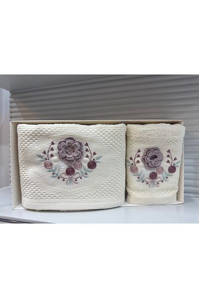 ShineARS Mother and Daughter Hand and Kitchen Towel Set - Gift Dowry 30X50 and 50X90