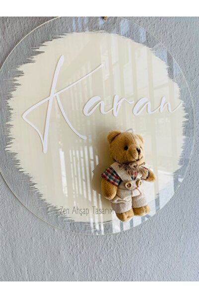 Zen Ahşap Tasarım Bebek Odası Kapı Süsü / Yenidoğan Kapı Süsü