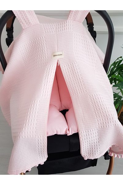 ilkimbebe Waffle Pique Zippered Baby Stroller Cover and Double Sided Baby Stroller Cushion