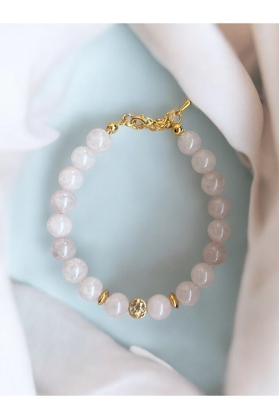 AURA GARDEN سوار الكوارتز الوردي الفولاذي