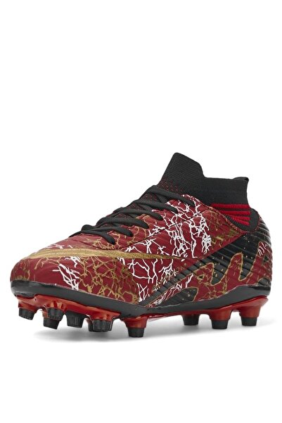 xeox La Liga 565 Чоловічі бутси - Червоно-чорні футбольні бутси з щитком і шкарпеткою