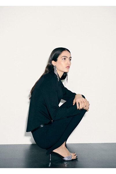 MANGO Woman Taşlı Topuklu Arkası Açık Sandalet