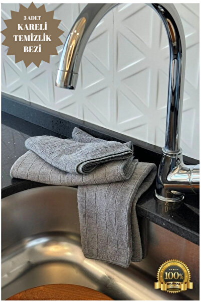 YELLOW STARY HOME DECOR 3 Adet Yerli Mikrofiber Mutfak Temizlik Kurulama Bezi 40*40 Cm Leke Tutmaz Koku Yapmaz