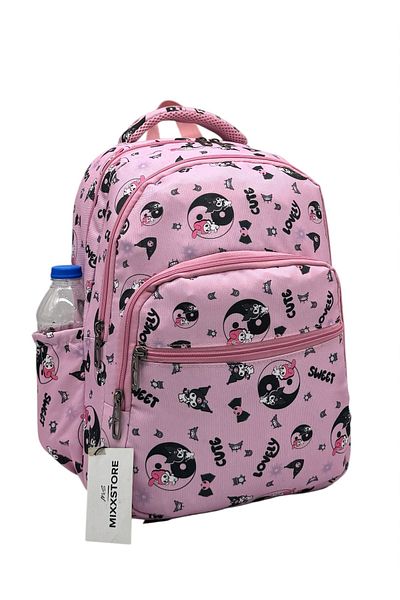 ms mixxstore Rucsac pentru școală primară pentru fete cu model de caractere, cu alimentare din folie și suport pentru stilou