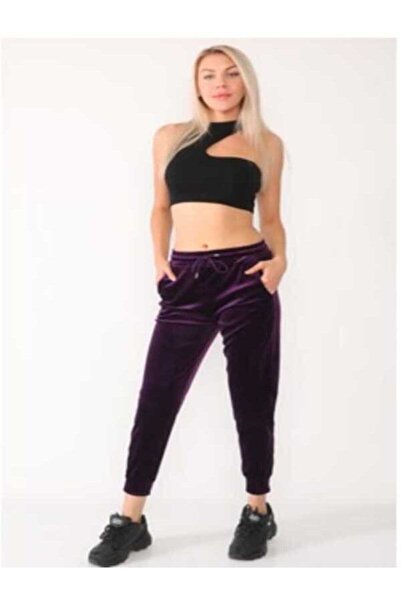 Velvet French Velvet Winter Women's Sweatpants with Pockets