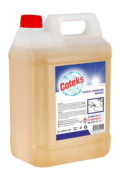 Coteks Foam Likit Köpük El Sabunu Derinlemesine Temizlik Uzun Süreli Hijyen 5 Lt