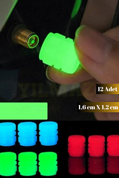 Hane Dostu 3 Set 12 Adet Renkli  Fosforlu Sibop Kapağı | Oto Lastik Dekoratif Sibop Kapağı