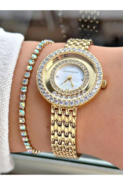 Navimarine Women's Watch with Steel Case Steel Cord Bracelet Gift