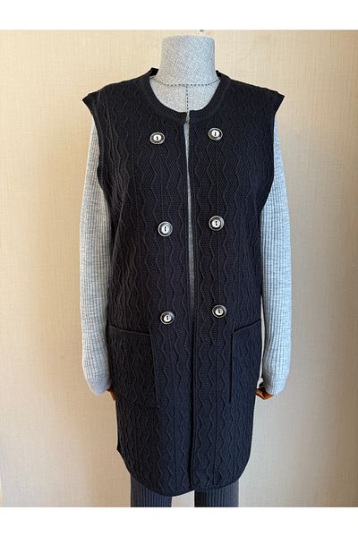 TEK Tektri̇ko Crew Neck Agraph Vest / Black