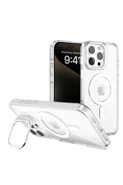 KILIF HOUSE Iphone 14 Pro Max Uyumlu Lens Hediyeli Standlı Sararmaz Magsafe D...
