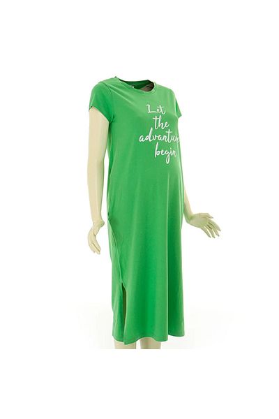 markgross Baby Mom Slit Midi Length Short Sleeve Comfortable Fit Dress