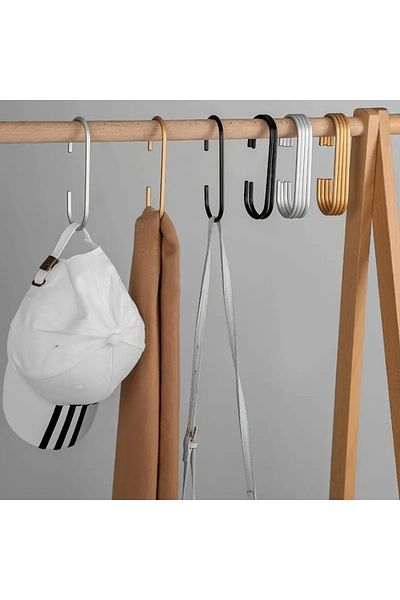 VENON 1Pcs Chrome Galvanise C-Shape Metal New Style Clothes Rack Shawl Hanger Bag Organizer