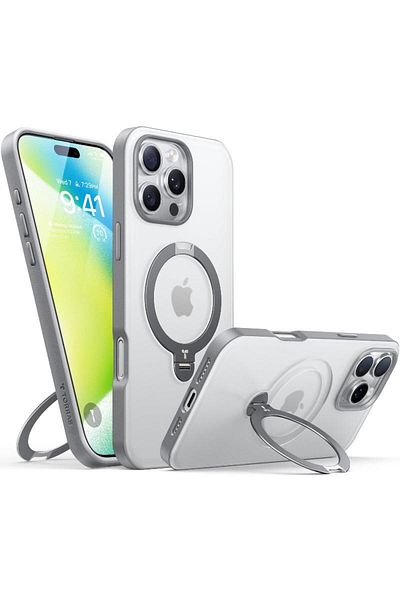 TORRAS iPhone 16 Pro Max UPRO Ostand Spin Series Case Titanium Grey