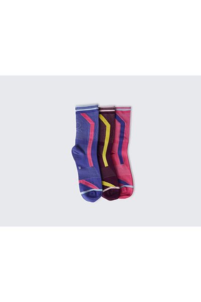 United Colors of Benetton Set de 3 șosete lungi unisex violet mix de culoare contrastantă