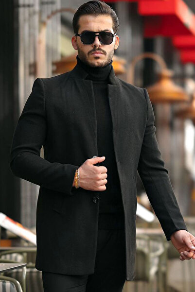 MissThetis Dik Yakalı Düğme Kapamalı Çift Cepli Dar Slim Fit Kesim Astarlı Be...