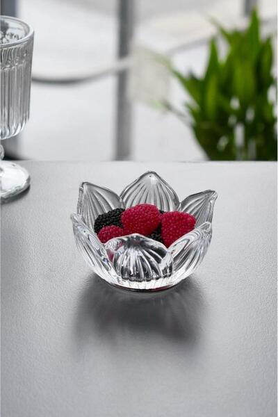 Gülümseten Avm 6 lı Lotus Çiçeği Kahve Yanı Sunumluk | Çizgili Origami Lokuml...