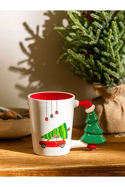 LC Waikiki Christmas Tree Themed Printed Ceramic Mug 410 Ml