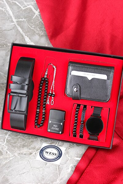 wesscollection Dokunmatik Erkek Kol Saati Çakmak Kemer Cüzdan Tesbih ve Bilek...