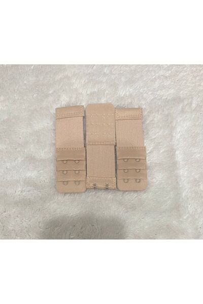 ECEM YILDIZ Kadın Siyah Ten Renk 3’lü Lastikli Sütyen Uzatma Kopçası Agraf/ek...