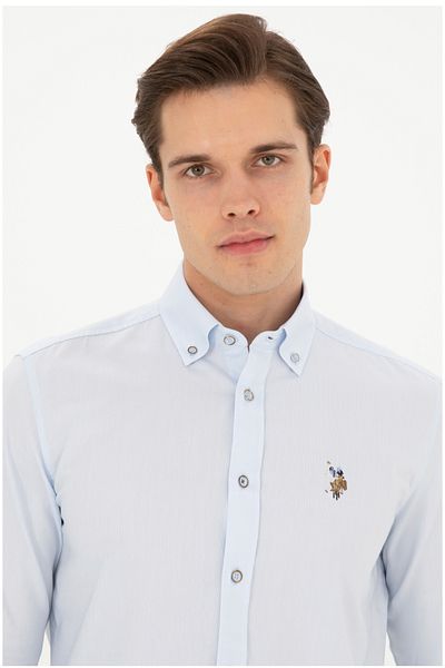 U.S. Polo Assn. Мъжка риза U.S. Polo Assn Slim Fit с яка за копчета, памучна (Ozse Clothing)