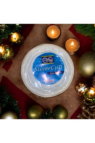 Silver 50 Plastic Plates - Wedding, Henna and Engagement Special Day Party